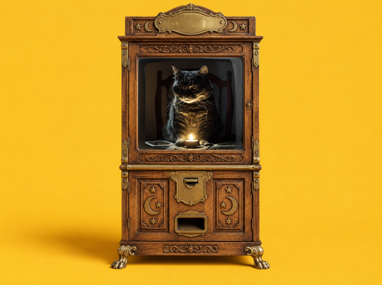 Mystical Cat Fortune Cabinet
