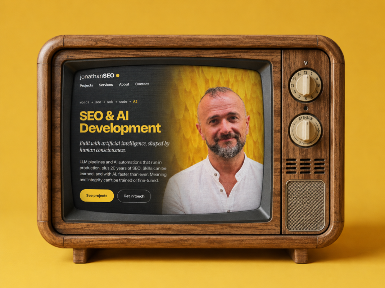 Retro TV showing jonathanseo's website