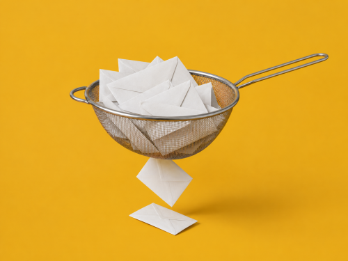 envelops in metal strainer